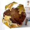 1pc Hedgehog Autumn Leaves One Umbrella a Plastic Hle, Compact Stylish, with a Vibrant Cartoon Pattern, Perfect Home, Travel