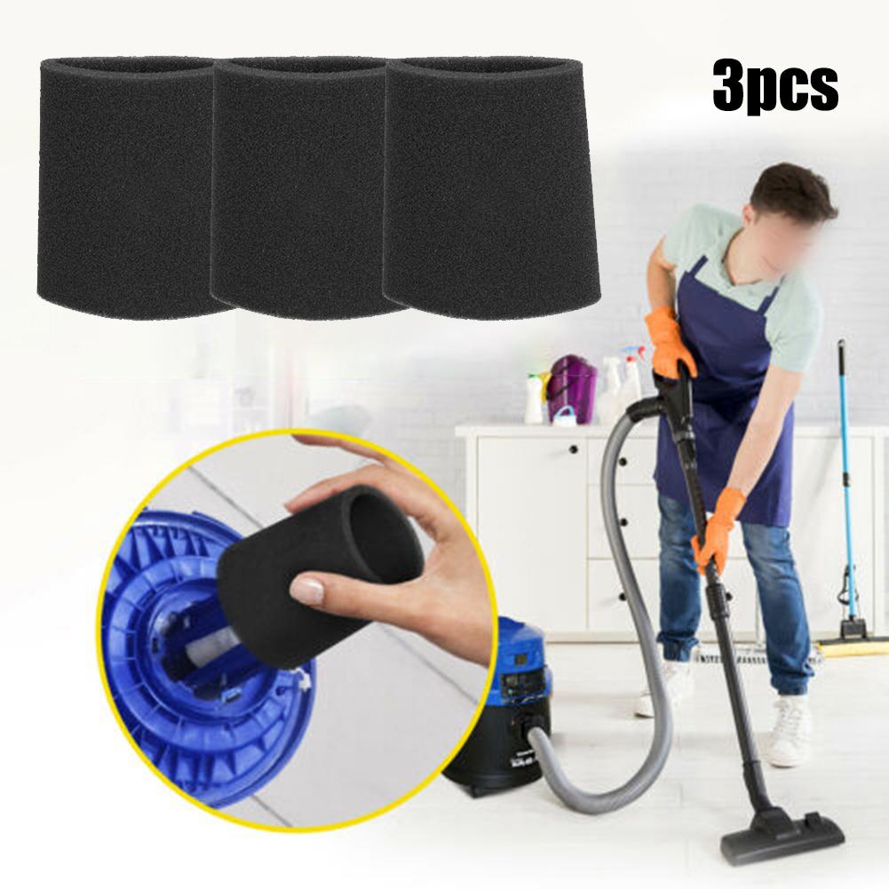Wet/ Dry Filter Filter Accessories Black Replacement Reusable Vacuum Cleaner Parts 3PCS Garden Kitchen Good New