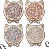135-Piece Colored Cat Shaped Wooden Jigsaw Puzzle, Cats Shaped Wooden Puzzle, Unique Animal Shape Wood Puzzle, Creative Gifts for Cats Lovers