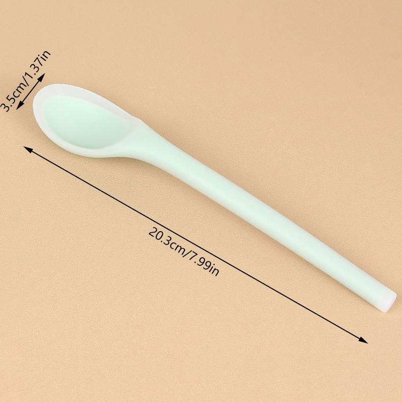 Silicone Integrated Tableware Heat Resistant Kitchen Spoons Nonstick Kitchen Mixing Flatware Kitchenware Soup Spoon Dining Bar