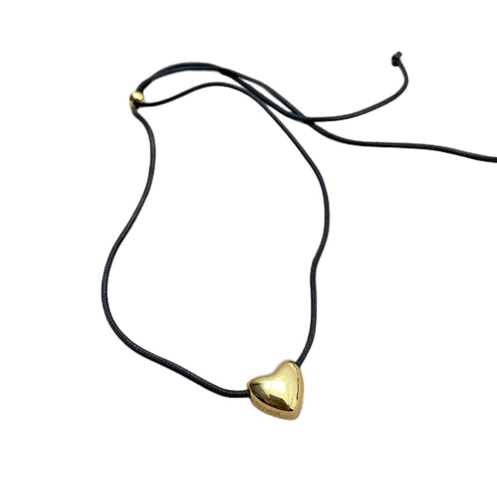 Korean Blogger Style Adjustable Heart Necklace - Minimalist Cold Style Collarbone Chain