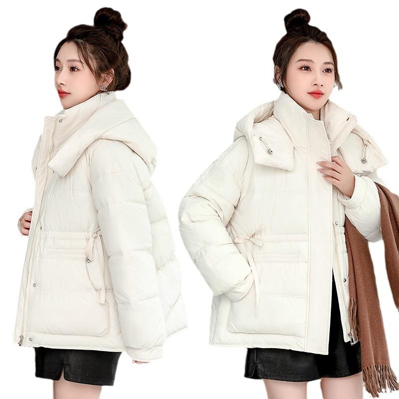 Cotton Clothing Women's Short 2026 New Plus Size Korean Fashion Hooded Internet Red Padded Jacket Versatile and Loose