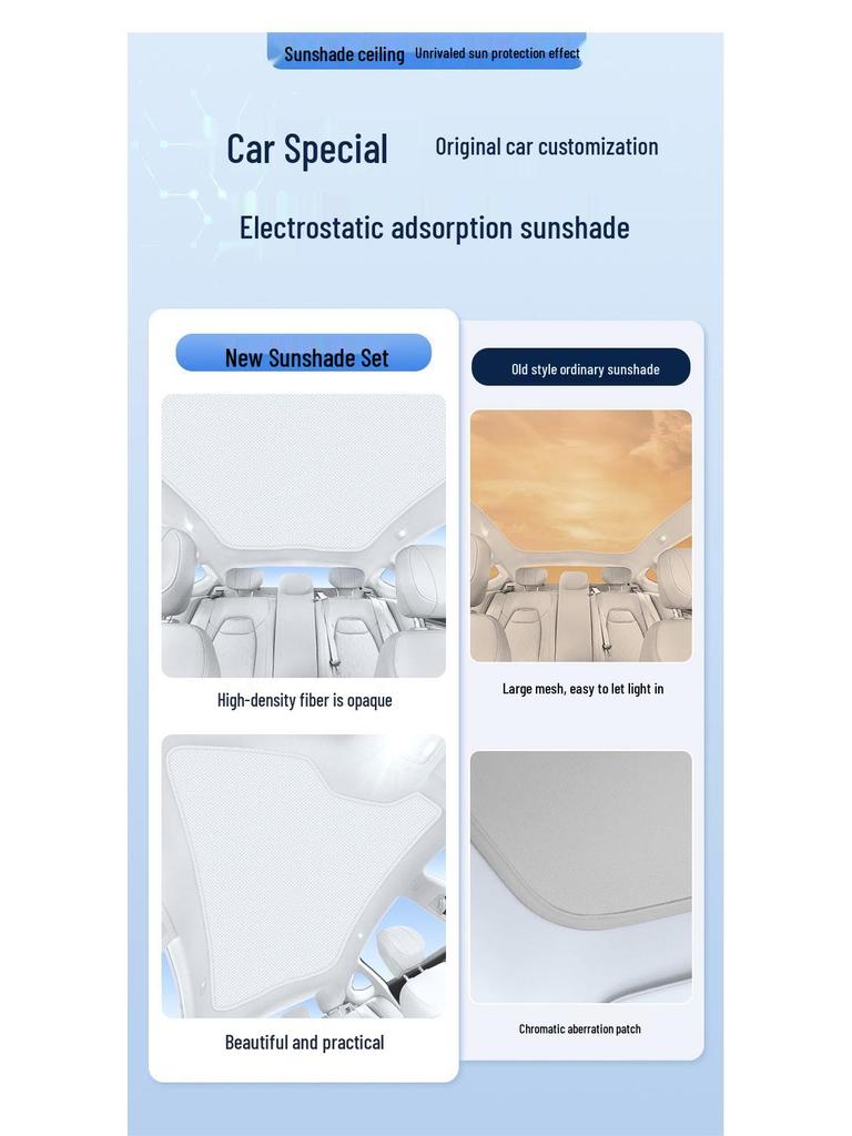 Nezha GT 23 Sunroof Sunshade: Static Heat Insulation, Sun Protection, Privacy, Opaque