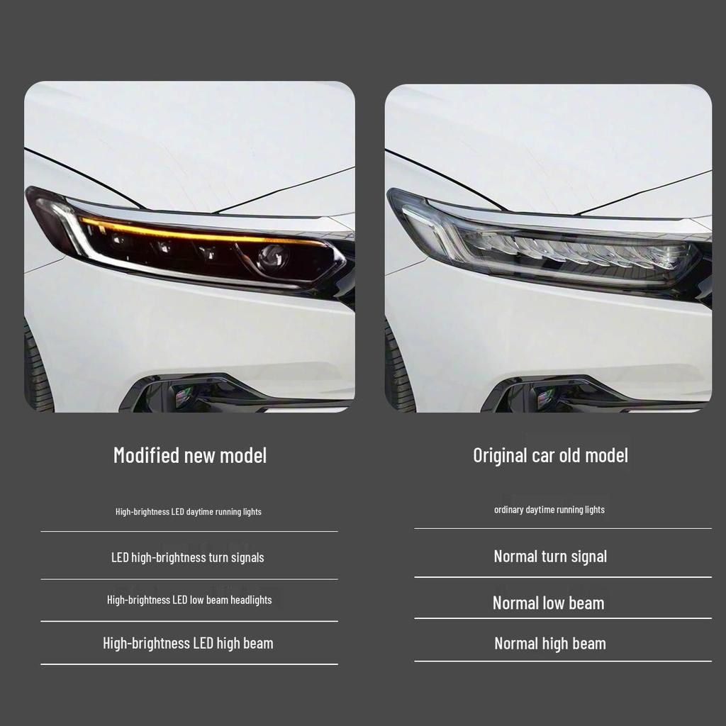 18-22 Gen 10 Honda Accord LED Headlight Assembly with Projector, DRL & Sequential Turn Signals