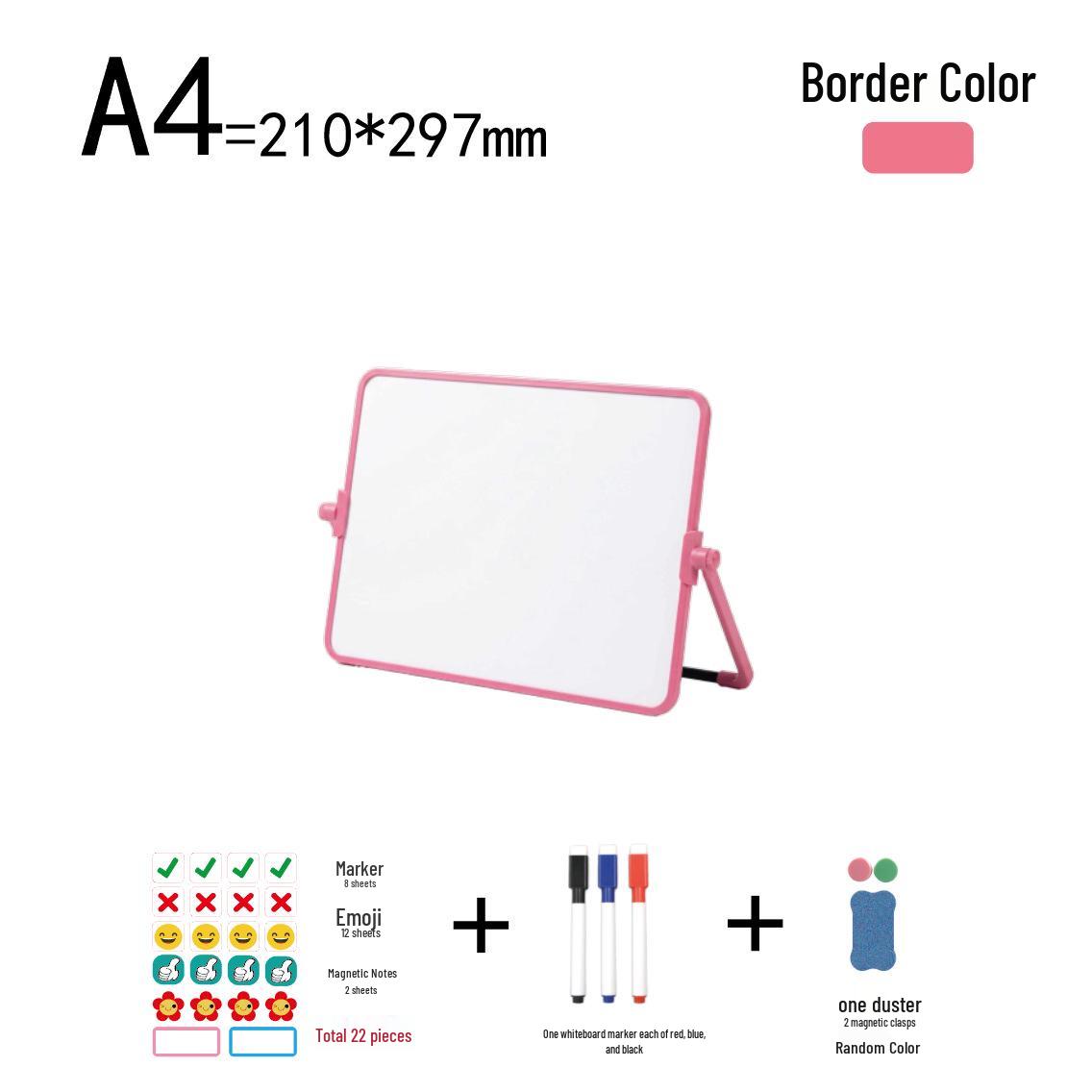 Double-Sided Magnetic Whiteboard & Drawing Board for Kids - Wipeable Desktop Memo & Small Blackboard for Home Teaching