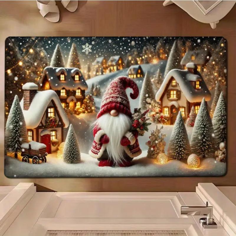 Christmas Gnome Pattern Door Mat Soft Carpet Living Room Kitchen Bedroom Bathroom Laundry Room Christmas Christmas Home Decor