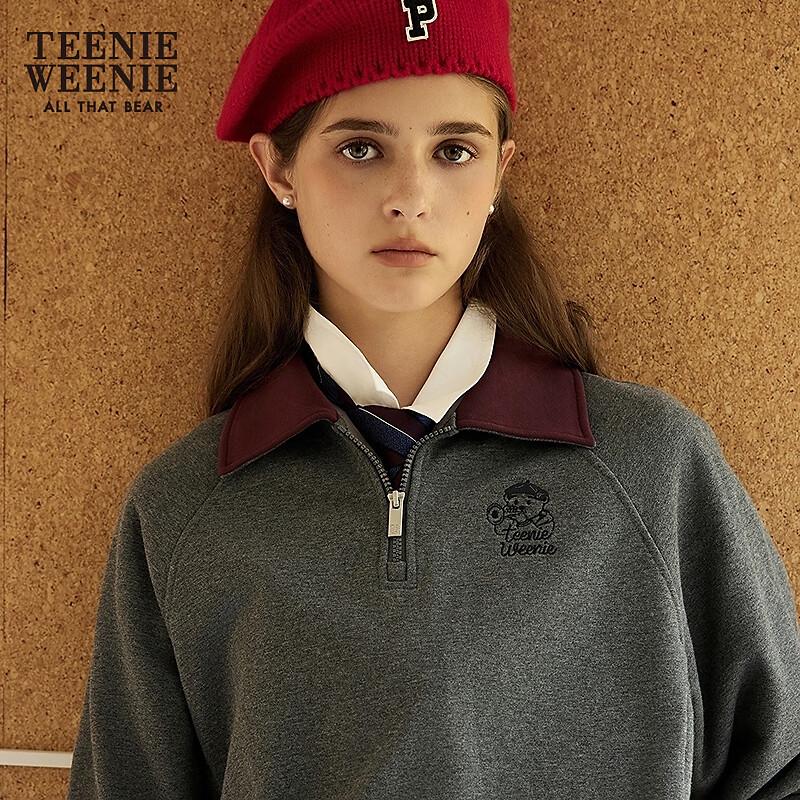 Teenie Weenie Women's Colorblock Half-Zip Polo Sweatshirt