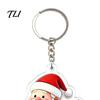 Christmas Keychains Cartoon Santa Claus Acrylic Keychain, Double-sided Key Keychain Ring, Pendant Charm for Backpack Handbag Purse Holiday Party