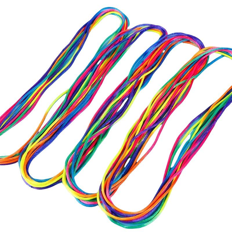 Rainbow Rope That Can Be Creatively Flipped with Fingers, a Finger Rope Woven with Flowers, Rainbow Colored Flower Rope