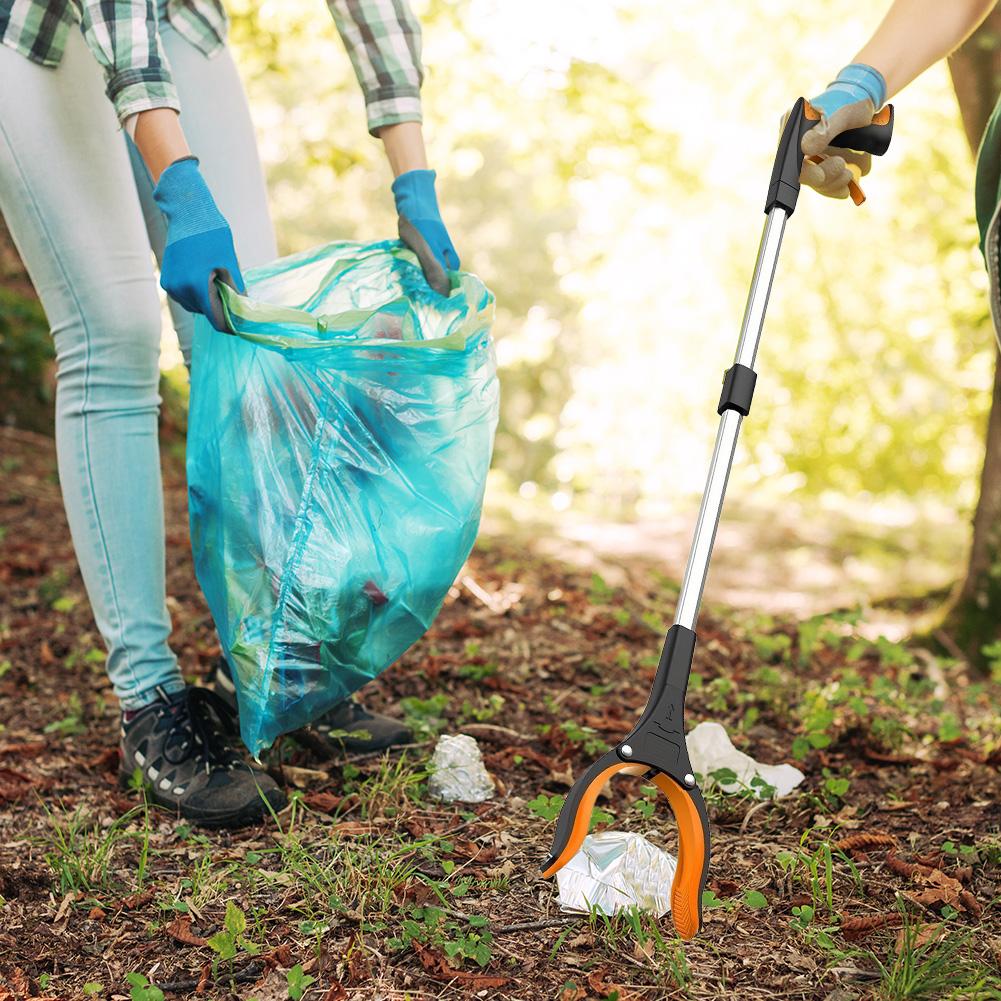 2Pcs Grabber Reacher Tool Litter Picker 90° Rotating Head Garden Gripper Lightweight Trash Grabber for Hard-to-Reach Areas
