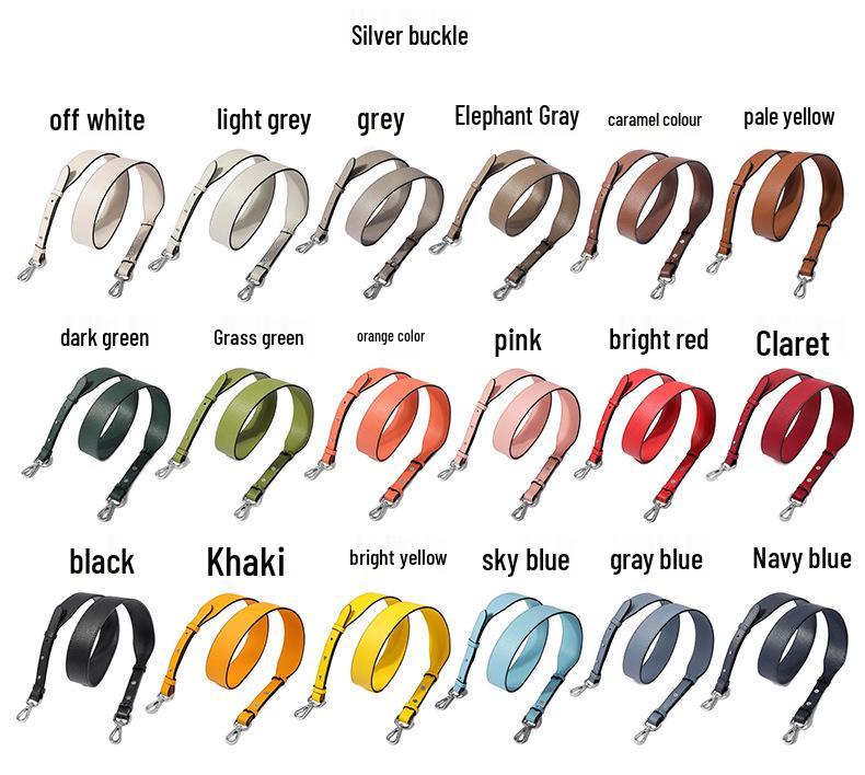 Breiter Schulterriemen aus Rindsleder mit genarbter und Litschi-Musterung - Vielseitiger, verstellbarer Taschen-Ersatzriemen