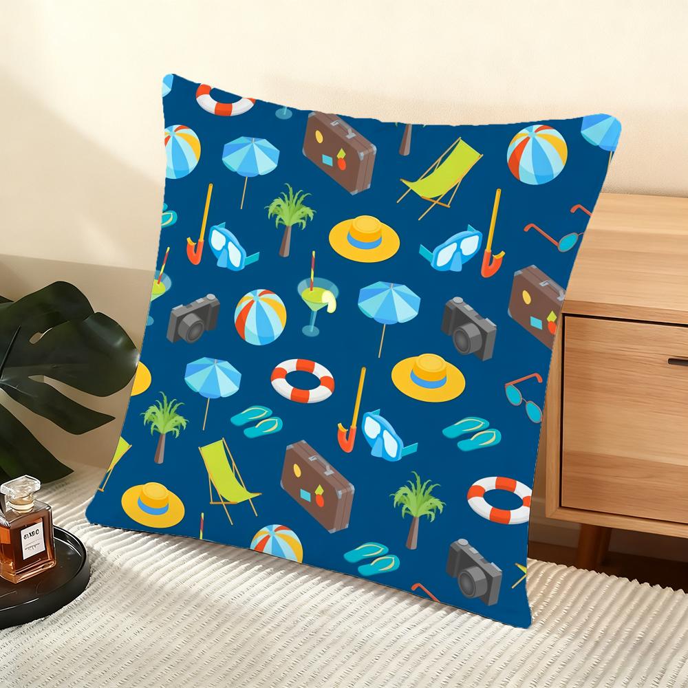 Beach Chair Cushion Cover Soft Short Plush Pillow Cover Smooth Cozy Texture Aesthetic Cushion Case Home Decor