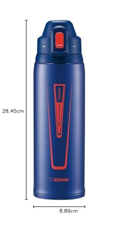 ZOJIRUSHI Stainless Steel Cool Water Bottle, Direct Drinking, Sports Type, 1.03L, Orange Navy, SD-EC10-AD