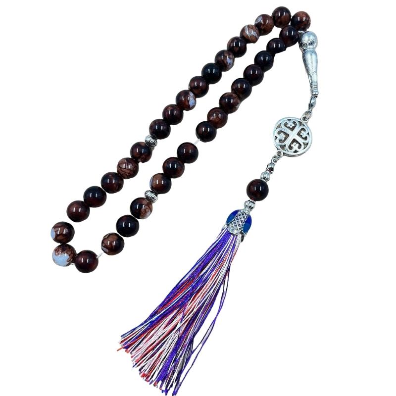 Elegant Prayer Beads Rosary Bracelet Prayer Bracelet Glass Texture Beads Bracelet Suitable for Various Occasions