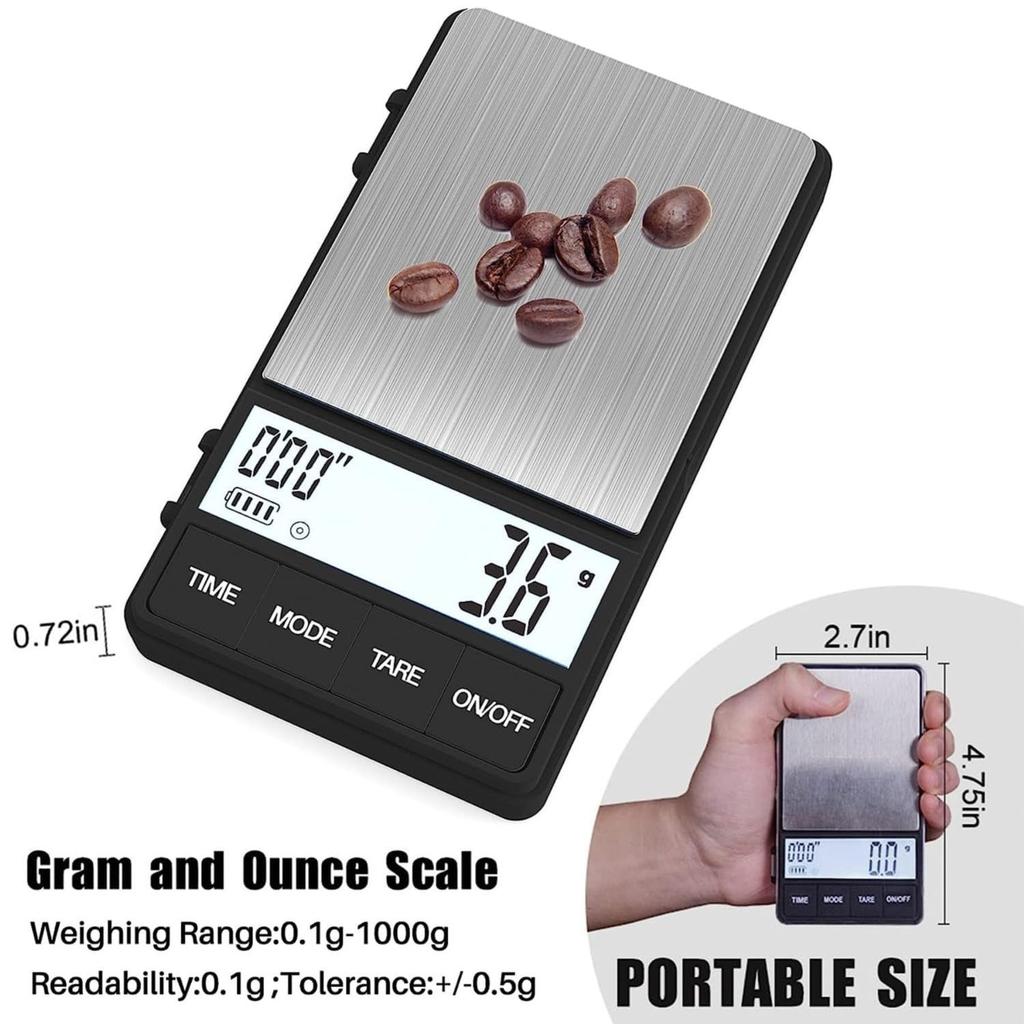 Disenkelubo Pocket Digital Electronic Precision Portable Scale for Professional Digital Weighing Digital Scale Scale, Balance, 0.1g-1000g, Top-Pan