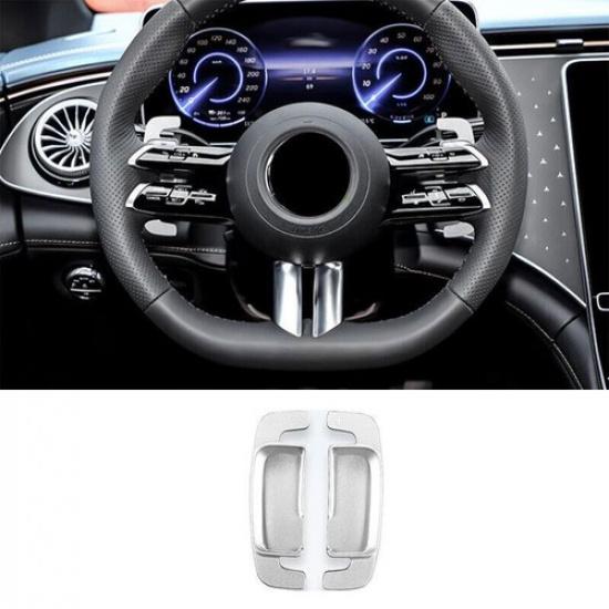 Fit For Benz EQE EQS - Silver Aluminum Steering Wheel Shift Paddles 2PCS