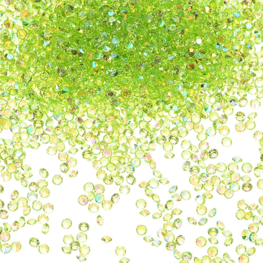 3600-Pack Acrylic Diamonds, 0.12 Inch/3mm Wedding Table Scatter Confetti Crystals for Vase Fillers/Art Craft, Acrylic Diamonds Gems [White AB]