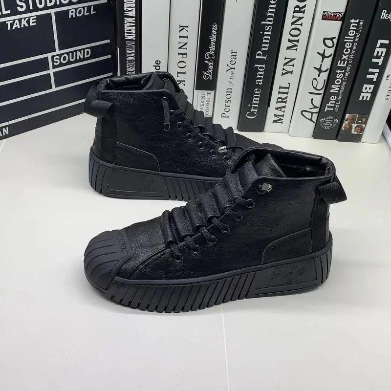 Autumn and Winter Men Boots Increased Boots Lace-up Casual Shoes Board Shoes Outdoor Boot British Style New
