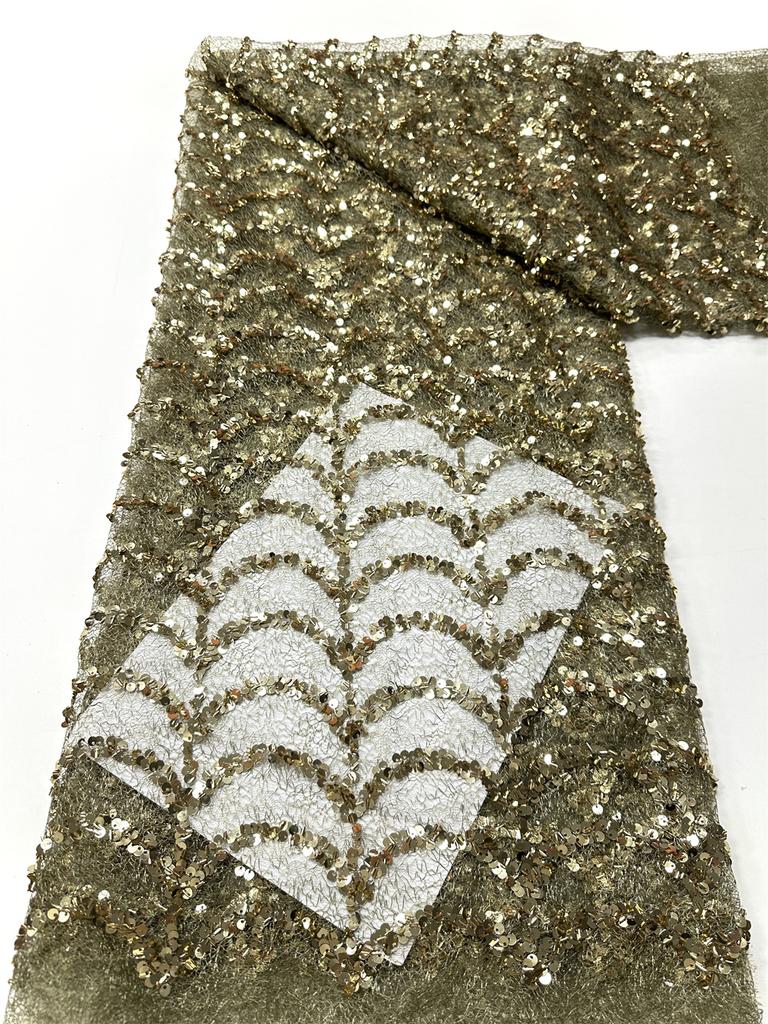 Luxury African Sequins Lace Fabric 2026 High Quality Sequins Lace Embroidery Mesh Fabric Nigeria For Women Wedding Party Dresses