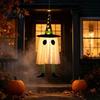 Eco Friendly Halloween Ornaments Hanging Ghost Decoration with Witch Hat And Leg, LED Lighted Spooky Whimsical Outdoor Figures Floating for