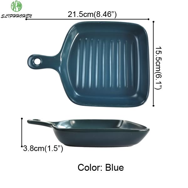 Nordic Matte Square Ceramic Baking Tray Domestic Baked Rice Bowl Microwave Oven Baking Dish Tableware Dinner Plate