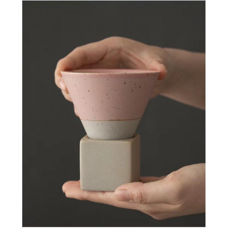 Japonský retro keramický šálek na kávu - Kónický šálek na latte art