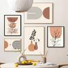 Boho Abstrakt Geometrische Linie Blatt Vase Wandkunst Leinwand Malerei Nordische Poster Und Drucke Vintage Bilder Für Wohnzimmer Dekor