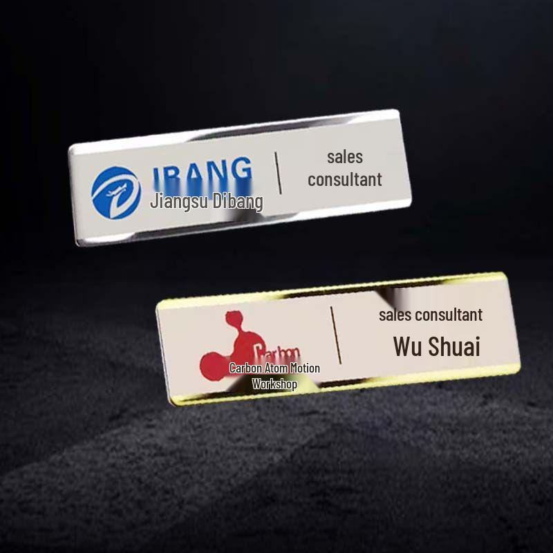 Custom Stainless Steel Name Badge & Magnet ID Card for Employees