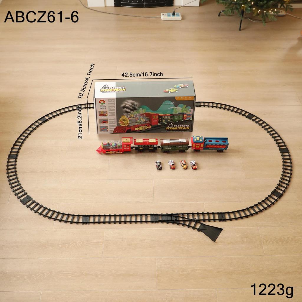 Children's Christmas Electric Train Set with Ornament Track and Tree Decoration