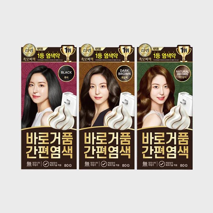 Lien_Lien Black Moby Book Instant Foam Easy Dye 80g (Black/Black Brown/Natural Brown) X 2 Choose 1