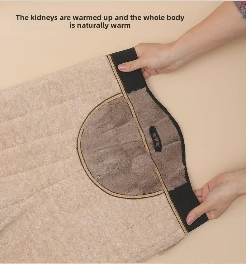 Severovýchodní bavlna Pětivrstvé zesílené zimní teplé kalhoty s chrániči kolen - Unisex legíny s vysokým pasem