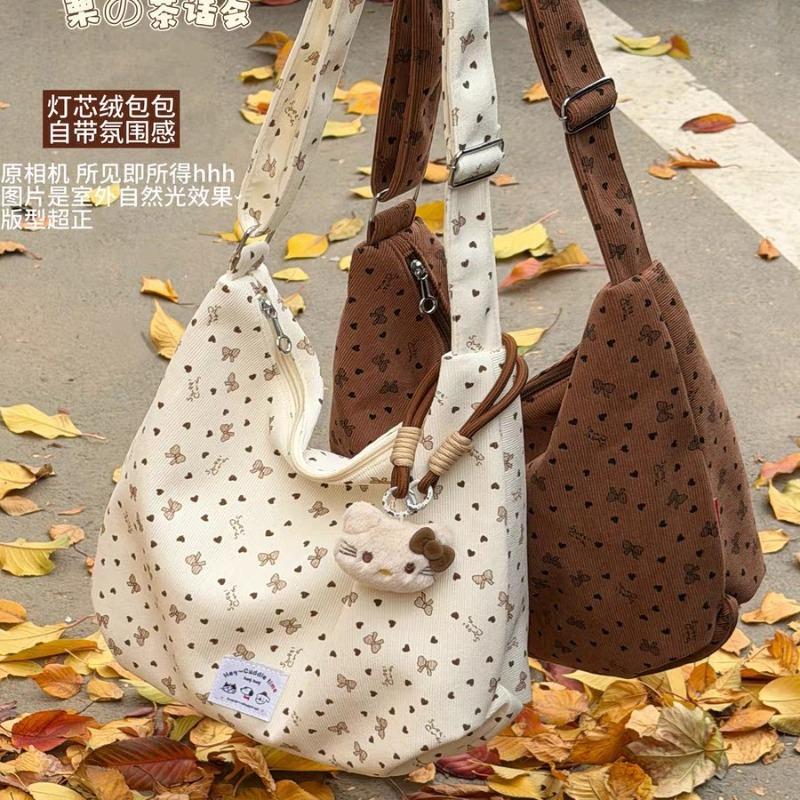 floral shoulder bag women's messenger bag autumn new armpit large capacity Korean niche commuter tote