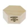 Unpainted Hexagonal Wooden Jewelry Box Trinket Case craft