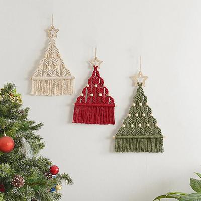 Christmas Handmade Woven Tapestry Decoration Christmas Tree Atmosphere Pendant DIY Cotton Rope Material Package New