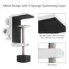 White Metal Universal Clamp Bracket - 1/2 Inch 4 Hole Table Mount for Magnifying Lamp, Microphone, Scissor Boom Arm & Desk Accessories