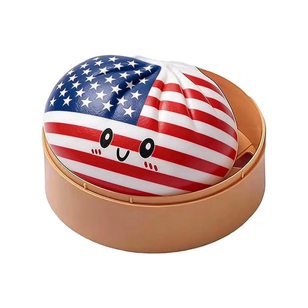 Dumpling Squishy Toy Slow Rising Stress Relief Squeeze Toy with National Flag Print for Kids and Adults Home Office Decor