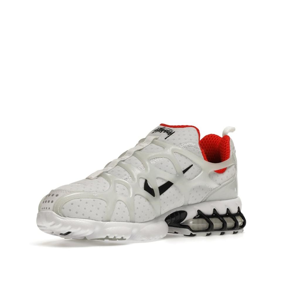 Stussy x Nike Air Zoom Spiridon Kukini Λευκά Unisex Αθλητικά Παπούτσια Μαύρο Habanero-Κόκκινο CJ9918-100