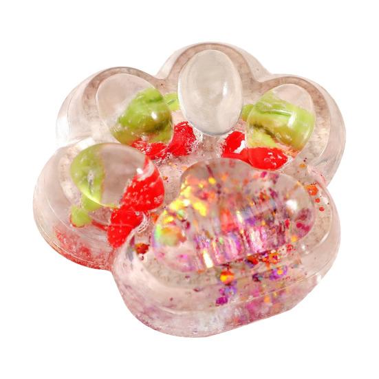

1/5Pcs Giant Cat Paw Squeeze Toy Stress Relief Clear Glitter Fruit Kitten Paw Sensory Toy Soft Stress Ball Animal Claw Pinch Fidget Toy Random Style