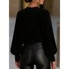 New Arrival: French-style Lantern-sleeve Tie-front Blouse – A Stylish Top for Women’s Everyday Wear