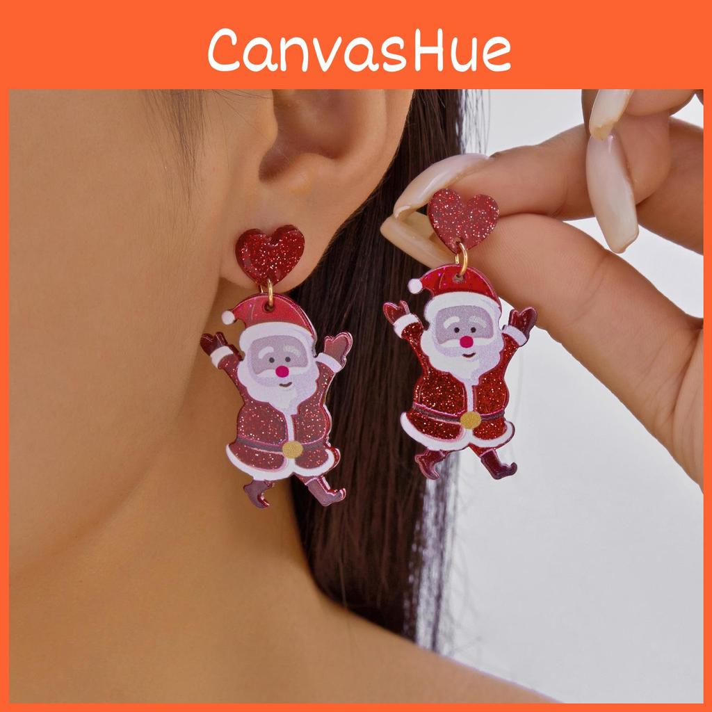 Christmas Series Acrylic Earrings With Santa Claus Rudolph And Christmas Lights For Holiday Fashion