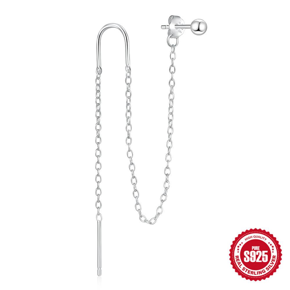 Boucles d'oreilles classiques en argent sterling S925 Ins Merry Sioux Trèfle Diamant Boucles d'oreilles Earline Port empilé Boucles d'oreilles à tirer