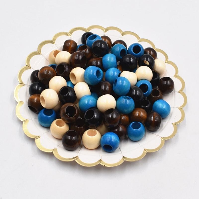 Wooden Beads with Large Through Holes, 100 pcs for DIY Bracelet, Necklace, Keychain, and Clothing Decoration Projects
