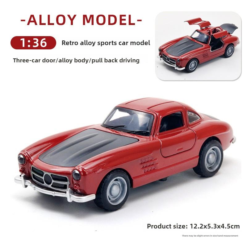 Alloy Car Model Beetle Benz Porsche Vintage Car Desktop Decor Open Door Force Carrying Car Accessories Interior Decoration