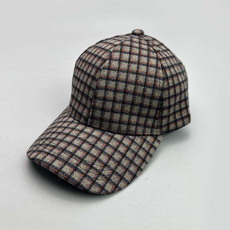 Spring And Summer Plaid British Retro Thousand Bird Grid Classic Baseball Cap Men And Women Retro Sunshade Personality Fashion Versatile