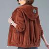 Corduroy Jacket Women's Thickened Winter Clothes Spring and Autumn Clothes Loose Short Top