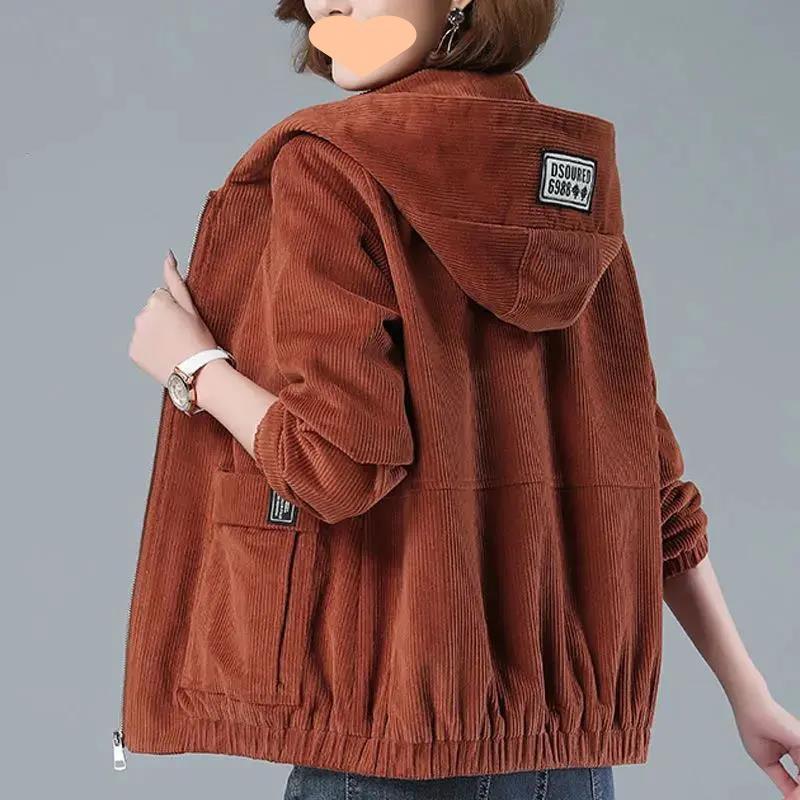 Corduroy Jacket Women's Thickened Winter Clothes Spring and Autumn Clothes Loose Short Top