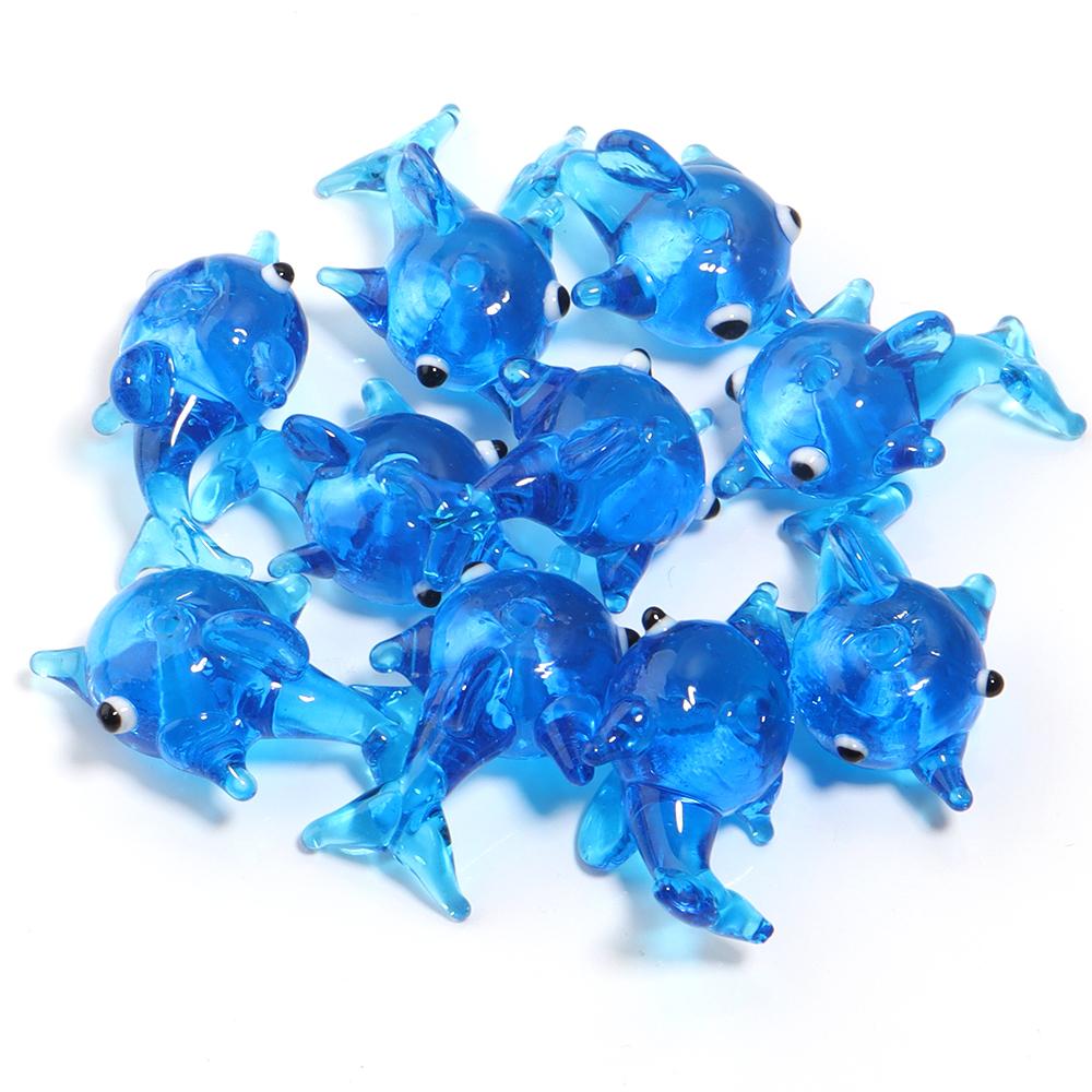 2-10pcs Animal Lampwork Beads Colorful Cartoon Crabs Shrimp Frog Fish Glass Loose Beads For DIY Jewelry Making Bracelet Keychain