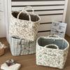 Large-Capacity Fabric Laundry Basket with Handles - Quilted, Portable & Durable Linen Hamper for Home Use, Random Floral Print Design