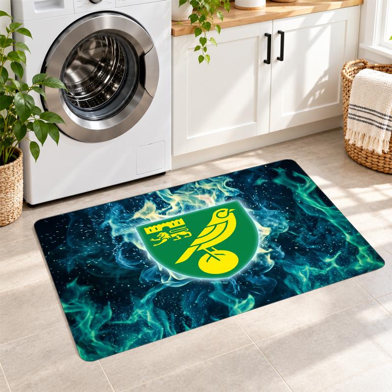 Flannel Kitchen Mat Norwich City Football Soft Area Rug Non Slip Floor Carpet Home Decoration