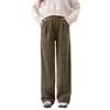 Autumn and Winter New Retro Double-sided Velvet High-waisted Wide-leg Pants Loose and Casual Drape Straight Trousers Children